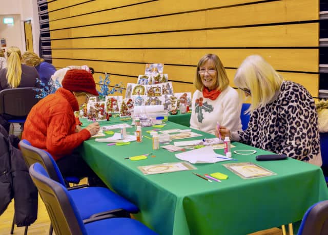 u3a ladies making Christmas cards